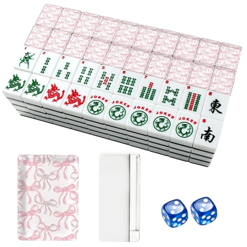 Set de Mahjong Americano con 166 Fichas Acrílicas miniatura 1