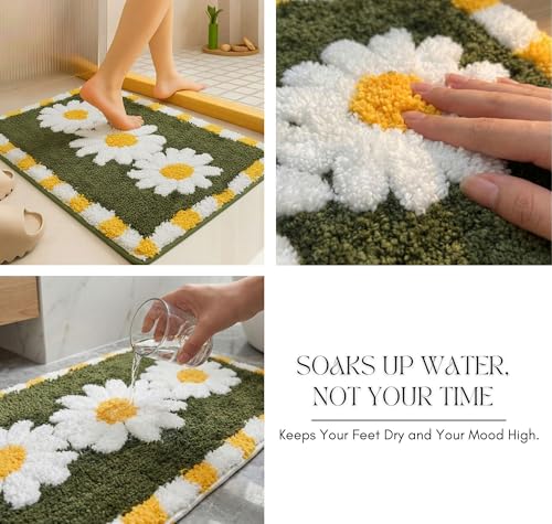 Image of HOMEKART Microfiber Bath Mat 2000 GSM, Super Soft & Absorbent Anti-Skid Bathroom Floor Mat, Quick Dry Door Mat for Bathroom, Bedroom & Kitchen (40x60 cm, Navy Blue) Pack of 1