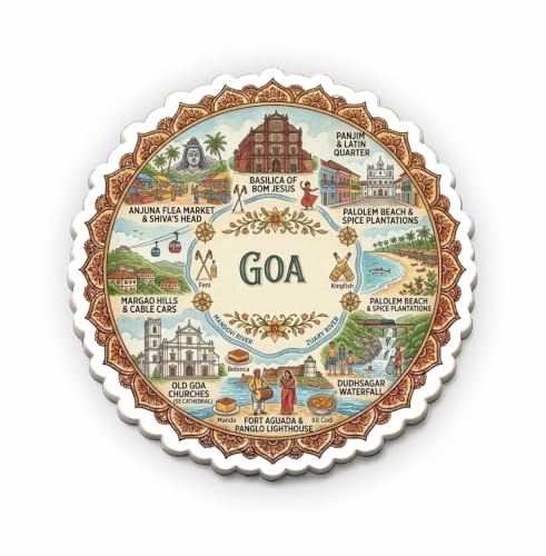 Image of Goa Textured Finish Acrylic Fridge Magnet - UV Texture Printed, Stylish Multicolor Magnet for Fridge,Wardrobe & Metal Surfaces, Pack of 1 (Goa 2)