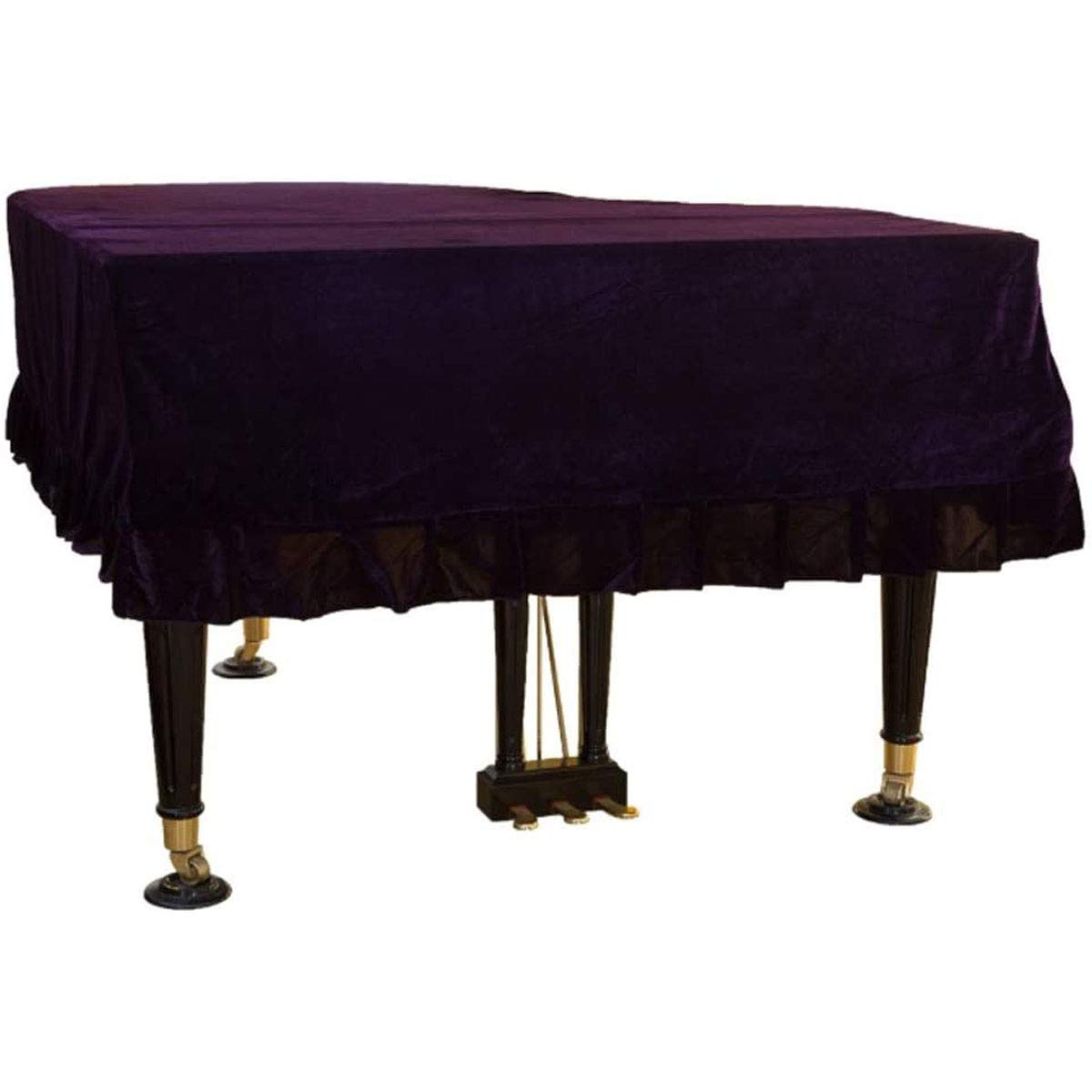 Pevfeciy Piano Cover Grand Piano Cover Colorfast Piano Dust Tight Decorated Cover, Soft with Folded Hem Comfortable Thickening Dust Cover for Grand Piano,Violett,170~180cm