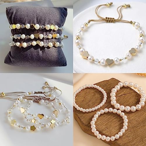 750 قطعة من الخرز لصنع الأساور سيماتا خرز لؤلؤي يمكنك صنعه بنفسك مجموعة صنع المجوهرات للكبار دلايات للأساور كريستالي لوازم للبنات