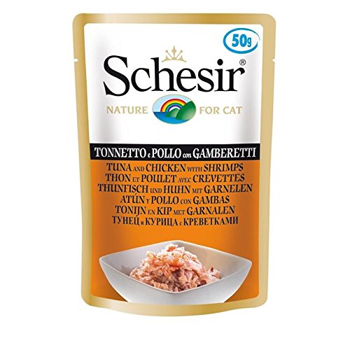 Schesir Cat - Tonno/pollo con gamberetti, 30 x 50