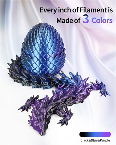 Image of LANDU Silk Tri-Color PLA Filament 1.75mm 1Kg,Triple Color Silk PLA Filament, Silk Rainbow PLA Filament,Neatly Wound 3D Printer Filament, 3 in 1 Multi Color Filament + /-0.02mm, Silk Black Blue Purple