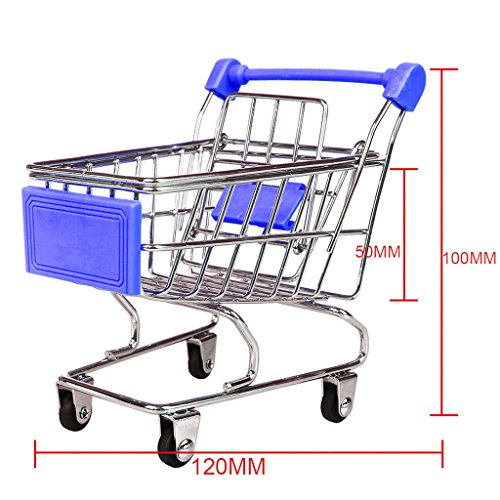 Harilla Spielzeug Einkaufswagen Aufbewahrungswagen Kind Rollenspiel Spielzeug Geschenk Supermarkt Hand , Dunkelblau – Bild 6