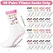 Jeyiour 16 Pairs Pilates Socks Grip for Women Girls Non-slip Yoga Crew Grippy Pink Bow Pilates Socks