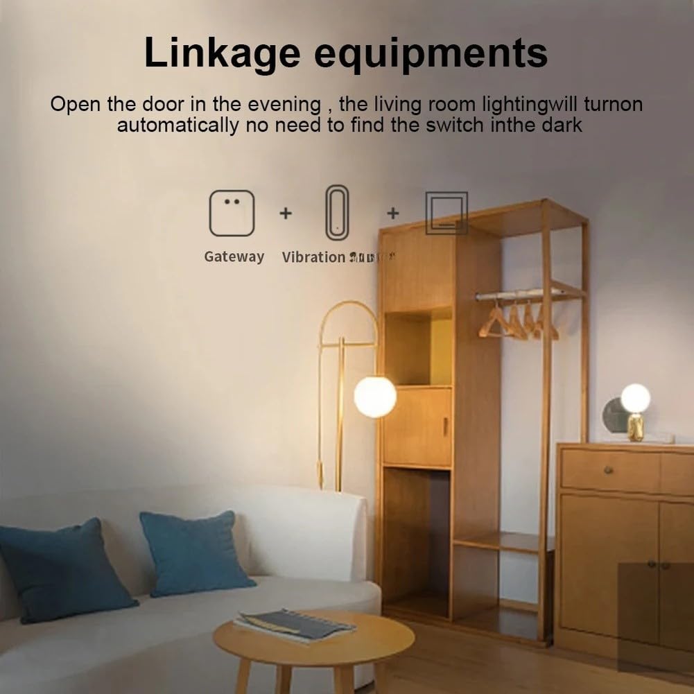ZigBee 3.0 Vibrationssensor, intelligenter Türfenstersensor für Heimassistent, Bewegungsmelder für Smart Home Security (ZG-103ZL) (4Pcs)