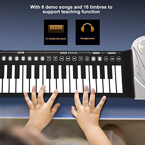 Tissting Rolling Up Piano Portable Pliable 49 Touches Clavier éLectronique Haut Parleur IntéGré DéMonstration Song Hand Roll Piano(Argent) - Les Beatles, Paul McCartney, John Lennon, RIngo Starr, George Harrison Tissting Rolling Up Piano Portable Pliable 49 Touches Clavier éLectronique Haut Parleur IntéGré DéMonstration Song Hand Roll Piano(Argent) – Image 4