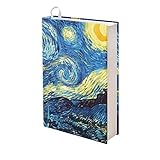 Hinthetall Van Gogh Starry Night Book Sleeve Cover Stretchable Fabric Novel for Adult Books Cover for Paperback, Oil Painting Pattern Washable Reusable Book Protector