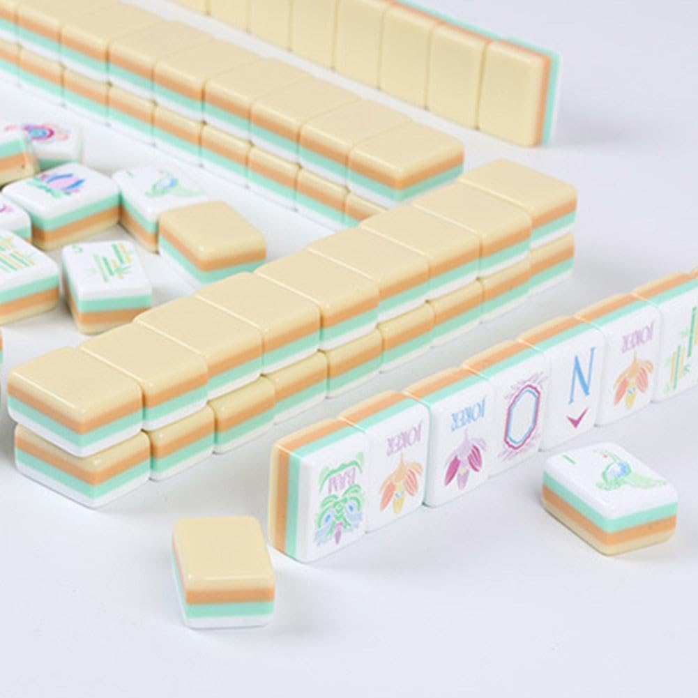 Set di piastrelle Mahjong americano, 160 pezzi in acrilico a 4 strati incisi Mahjong piastrelle 3,2 cm dimensioni standard set completo con accessori, set di gioco Mahjong per principianti gioco in