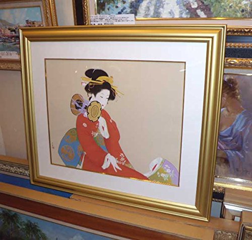 Amazon.co.jp: 絵画・版画 上村松園 「鼓の音」 シルク