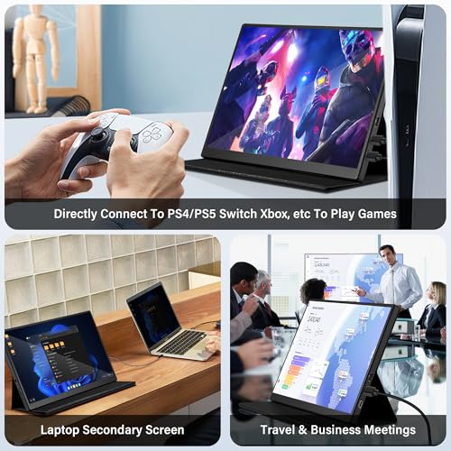 Image of Bisprico 10.5 inch Portable Monitor, 1280P USB-C HDMI Second External Monitor for Laptop,PC,Mac Phone,PS,Xbox,Swich,IPS Ultra-Thin Zero Frame Gaming Display /Protective Case