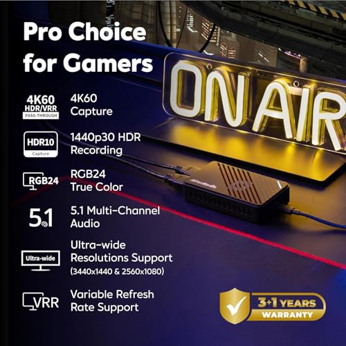AVerMedia 4K HDMI Capture Card, USB Game Capture Card for Streaming and Recording with True Low Latency on PS5/Pro, Xbox, Switch 2, PC on Twitch,