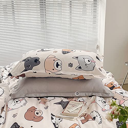 Kids Cute Dog Duvet Cover Set Full Boys Girls Cartoon Pug Puppy Animal Bedding Set Reversible Lovely Pet Welsh Corgi Dog Husky Paw Comforter Cover Dogs Collection Bed Set Dog Lover Bedroom Decor #TOP3