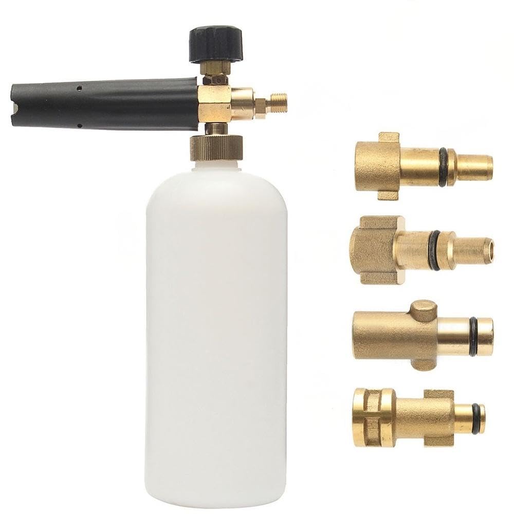 LIYJTK Brass Snow Foam Adapter Nozzle, Female Thread Converter Connector, High Pressure Washer Jet Attachment for Foam Bottle and Car Wash Gun