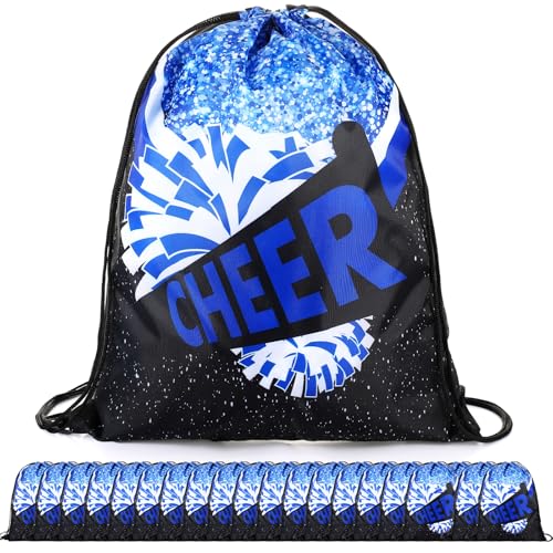 Image of SATINIOR 20 Pcs Cheer Bags Bulk Cheer Drawstring Backpacks Cheerleader Bags Cheerleading Gift for Cheerleaders(Royal Blue)
