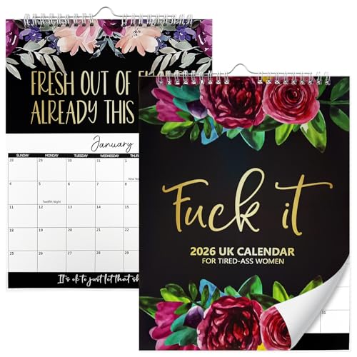 2026 Calendario para Mujeres Cansadas Fu ck it 2026 Calendario de Pared para Mujeres Cansadas Calendario Mensual Gag Regalo para Mujer Sweary Calendario Planificador Funny Home Office Wall Calendar