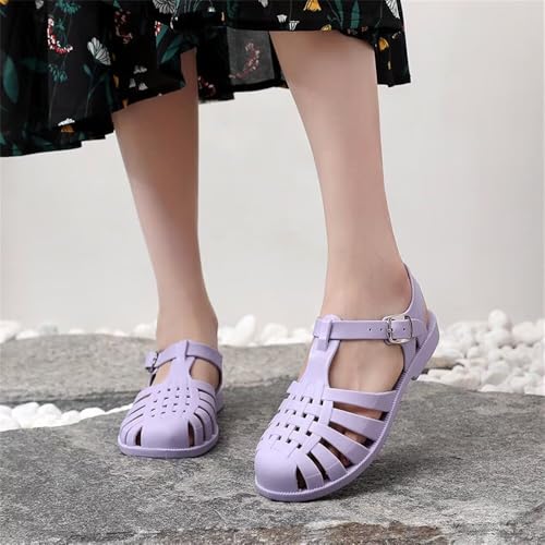 Image of Hee grand Crystal Jelly Heel Sandals for Women Summer Beach Jelly Shoes