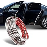 TRUE LINE Automotive Chrome Door Edge L Shape Molding Kit With 3M Tape (12 Foot)