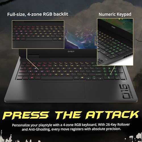Image of HP Omen 16 inch FHD 144Hz Gaming Laptop, AMD Ryzen 9 8940HX, 16GB DDR5, 512GB PCIe SSD, NVIDIA GeForce RTX 5070, RGB Backlit Keyboard, FHD Camera, Wi-Fi 6, Windows 11 Pro, Black, 1TB Docking Station Set