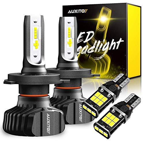 AUXITO 921 LED Backup Light and 9003 H4 LED Headlight Bulbs, Total 4 Bulbs