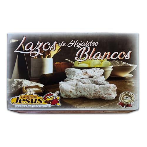 Lazos de Hojaldre Blancos con Miel (1,7 kg) Bollería Artesana, Sin Conservantes ni Colorantes, Dulces Tradicionales para Desayuno y Merienda