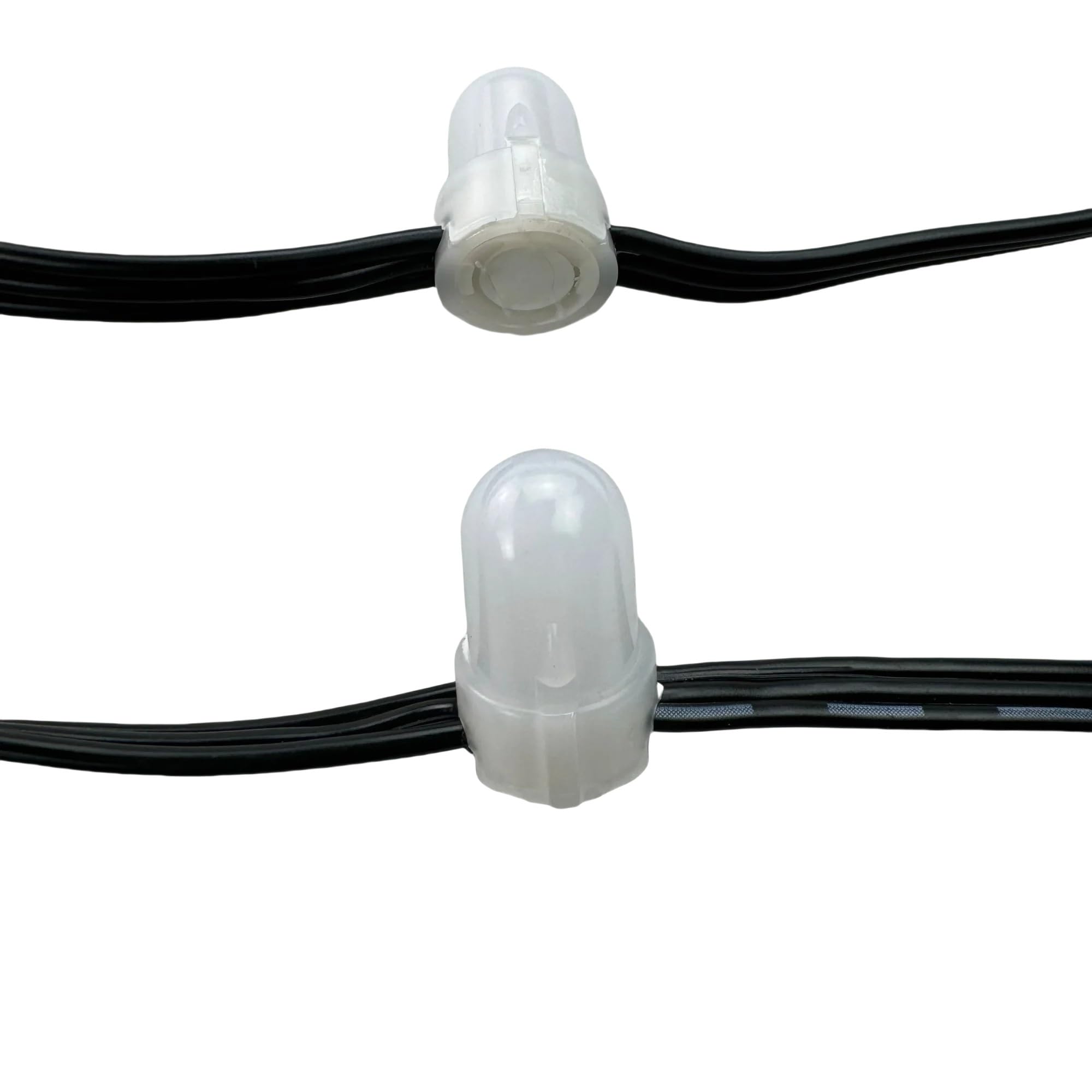 WENWENLEE 1000pcs 50ct/100ct LB1908 IC RGB Bullet Flat Gumdrop Pixel String Light DC12V 18AWG Black 3Pin 10cm Wire IP68(1000 Pixels 50ct,XConnect Pigtails)
