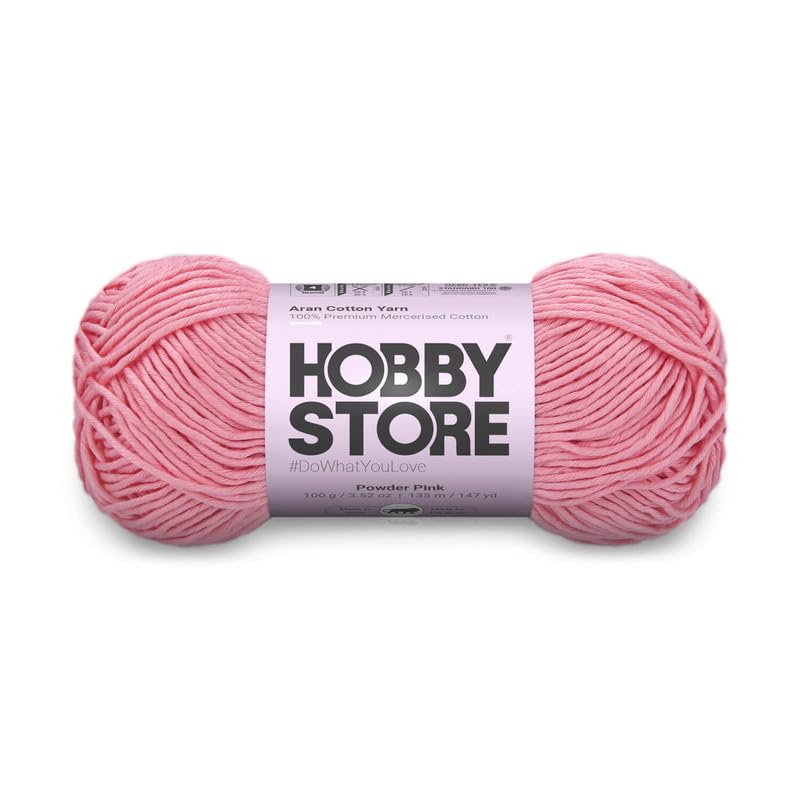 Image of Cotton - Aran Yarn - 100% Mercerised Cotton Aran Yarn for Crochet & Knitting Durable Home Decor (1 ball /100 g) - 437 Powder Pink | Magic Needles