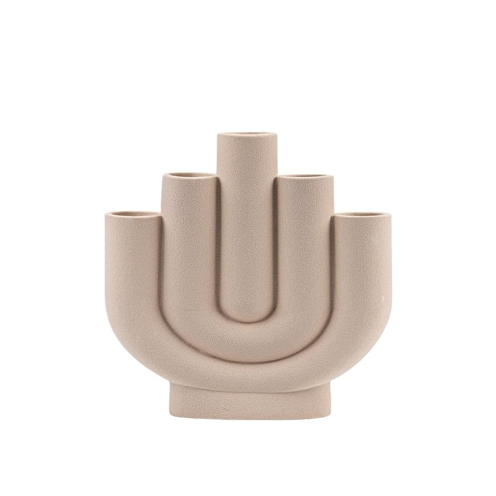 GFHTRELY Vase Small Fresh Multi-mouth Creative Flower Arrangement Simple Ceramic Vase Home Desktop Decoration Flower Vases(M)