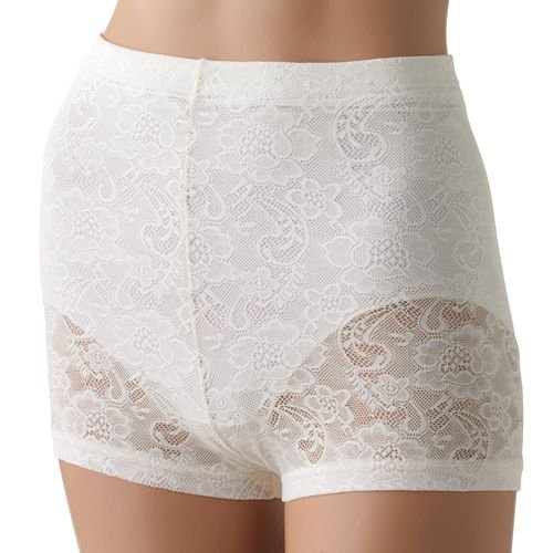 Flexees by Maidenform Women's Fat Free Collection All Lace Boyshort, Pearl, Small