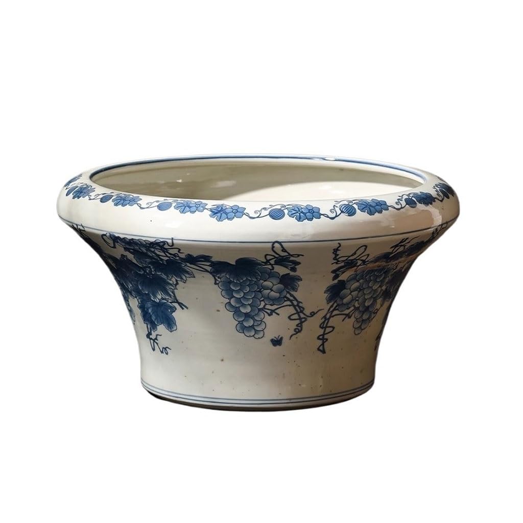 GELASIGE Flower Pots Creative Blue And White Porcelain Household Succulent Green Plant Special Potted Flowerpot Outdoor Flower Pots