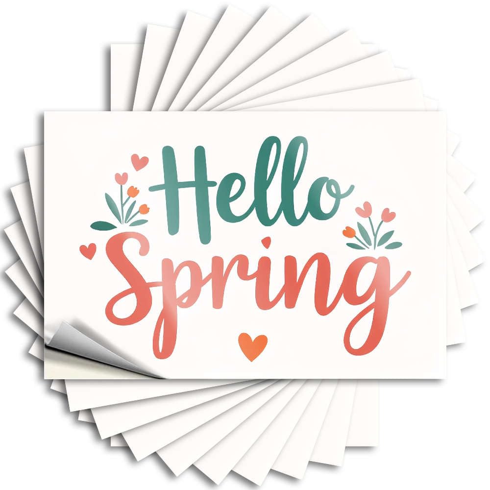 Badass, Tattoo Tumbler Hello Spring Flowers Hearts | Fishing Funny House Decor(12X18CM)