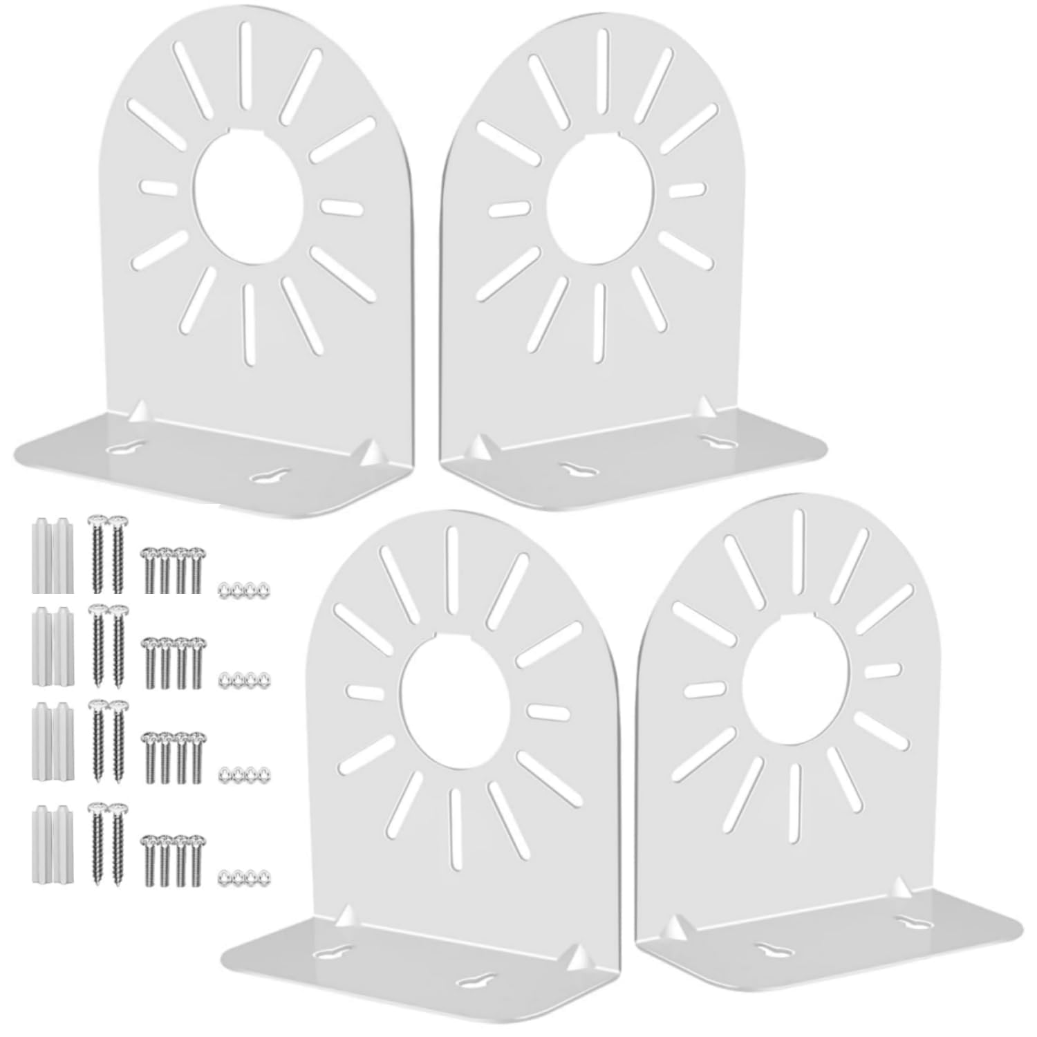 SamIdea 4-Pack L-Shaped Steel Security Dome Camera Mount Bracket - Universal Fit for Hikvision & More, Waterproof, White - Ideal for CCTV, Baby