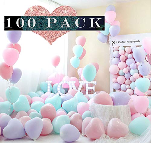 Sunshine smile Pastel Globos,Macaron Latex Balloon,Globos de Cumpleaños,Globos de Helio,Globos Boda,para Cumpleaños Decoración Fiesta Aniversario Baby Shower Comunión (100 Piezas)