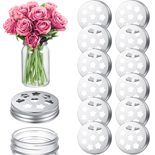 12 Pcs Mason Jar Flower Lid