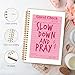 Locomiss Pink Bible Prayer Journal Spiral Notebook for Women, Bible Study Supplies Journal for Teen Girls, Christian Notebook Gifts for Woman 5.5x8.3 Inch