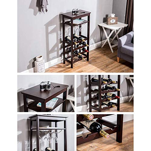 Soporte para botellas de vino de bambú 4 niveles capacidad 16 botellas miniatura 5
