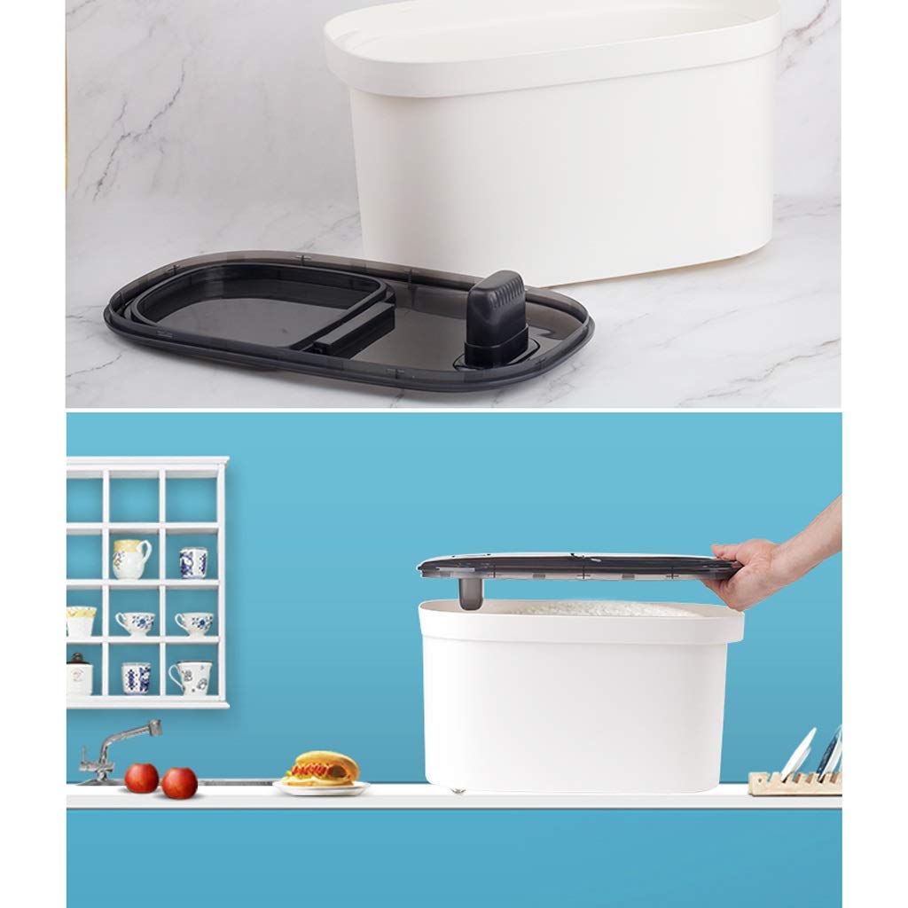 Rijstemmer, Diepe Blauwblauwe Graan Rijst Opslag Bin Vochtbestendige Verzegelde PP voor Thuis (11lb 7,5 x 9,1 x 7,7 x 14in) (22lb 14 x 9,1 x 10,6 x 7,5 in