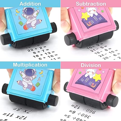 Image of Math Roller Digital Number Teaching Stamps for Kids - Reusable Division Scroll Stamp, Educational Tool for Math Practice and Learning