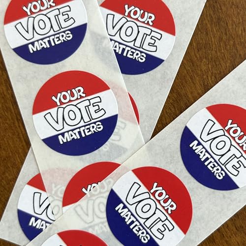 Voter Mailbag Your Vote Matters Stickers - Roll of 250 Stickers Red White & Blue