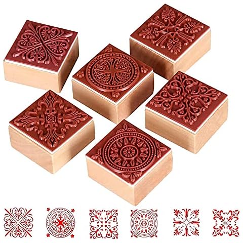 MSUMYUW Sellos de Goma de Madera 6 Piezas Cover