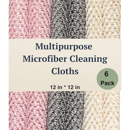 Collmax Microfiber Cleaning Cloth All-Purpose Microfiber Towels - 12 x 12 - Micro Fiber Cleaning Rags for House, Kitchen, Dust Rags for Dusting Furniture, Housekeeping, Car Drying Towel