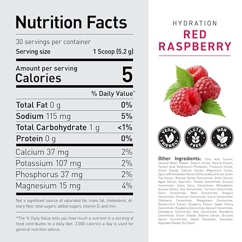 Image of Kaged Hydration Electrolytes Powder | Red Raspberry | Hydra-Charge Sports Drink Mix | Pre, Post, Intra Workout | Low Carb, Vegan, Gluten Free | Supplements for Men & Women | 30 Servings