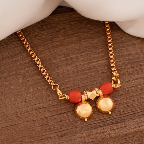 Image of Radha's Creations Golden Brass Mangalsutra Length 30.00 inches for Women