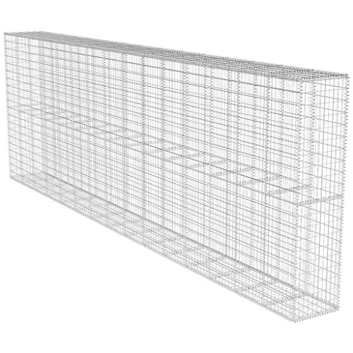 Preisvergleich Produktbild vidaXL Gabionenwand mit Abdeckung 600x40x200cm Gabione Steinkorb Wand Mauer
