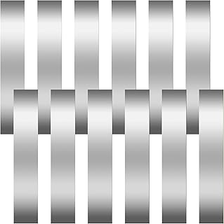12 Pieces 304 Stainless Steel Strips, Stainless Steel Shim Stock Assortment, 1" Width x 6" Length, 0.001", 0.0015", 0.002", 0.003", 0.004", 0.005" Thickness Metal Shims