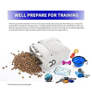   JOYEUSE-Dog-Treat-Pouch-With-Poop-Bag-Dispenser-Toy-Storage-Bag-3-Ways-To-Wear-Waterproof-Easy-To-Clean-Suitable-For-Training-Walking-Grey