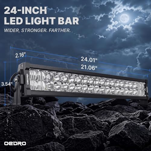 Image of OEDRO LED 24 Inch Light Bar 250W 17500LM Spot Flood Combo w /Wiring Harness