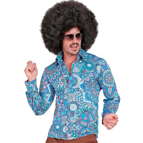W WIDMANN MILANO Party Fashion - Camisa hippie, hipster, Flower Power, fato anos 60, disfarces carnaval