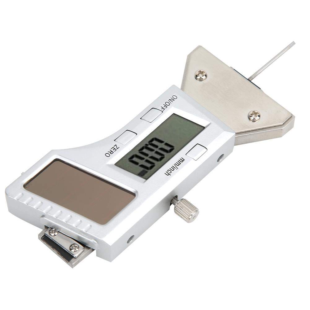 Jauge de profondeur de profil de pneu numérique 0-25 mm Énergie solaire précision 0,01 mm Règle de mesure en acier inoxydable (0-25 mm)