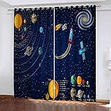 npbshz tende oscuranti per interni con occhiello razzo planetario spaziale tenda oscurante termiche isolanti stampato 3d per camera da letto soggiorno decorazione 200x160cm 2 pannelli